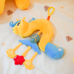 موبايل سرير أطفال مخصص، لعبة معلقة دوارة على شكل وحيد القرن ملونة ووبرية، لتزيين غرفة الأطفال وملحقاتها - Product Image 6