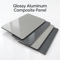 Panneau composite en aluminium brillant de couleur champagne, revêtu de FEVE, 4 mm, pour façades architecturales