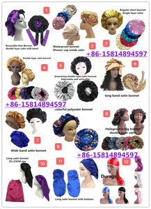 Drop Ship Double Layer Satin <strong>Bonnet</strong> Mommy and Me Custom Silk Hair <strong>Bonnet</strong> Night Sleep Cap Designer <strong>Bonnets</strong> with logo - Product Image 6