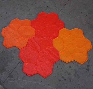 Plástico poliuretano piedra al azar textura rígida duro estampado hormigón moldes prensa sello estera paisaje pintura - Product Image 2