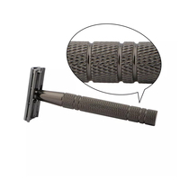 Rasoir classique LIYI Gunmetal, manche en aluminium moins cher, acier inoxydable, double lame, tête en trois parties, alliage de zinc, léger (45g)
