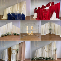 Support de toile de fond modulaire en aluminium robuste en forme de S, cadre métallique incurvé portable pour la décoration de scène de mariage, de fête ou d'événement