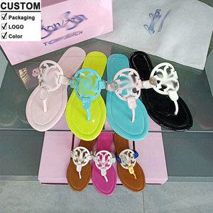 Sandalias Planas <span class=keywords><strong>de</strong></span> <span class=keywords><strong>Playa</strong></span> Casuales para <span class=keywords><strong>Mujer</strong></span>, Diseño Veraniego con Pedrería, <span class=keywords><strong>Chanclas</strong></span> Abiertas al por Mayor - Product Image 2