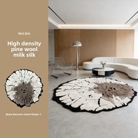 Tapis en soie laitière fait main de style médiéval vintage, motif floral 2026, absorption acoustique, personnalisable, pour table basse