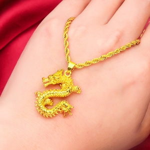 <span class=keywords><strong>Collana</strong></span> di rame placcata <span class=keywords><strong>oro</strong></span> giallo alla moda con motivo a catena girocollo di moda da uomo con motivo animale regalo - Product Image 2