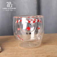 Tasse isolante en verre à Double paroi imprimé Animal pour le thé et le lait, gobelet pour la maison, Mugs à Cappuccino, 12 pièces