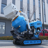 Bétonnière automatique EPA CE Ciment diesel Micro chargeuse mobile Bétonnière industrielle sur chenilles Mini bétonnière
