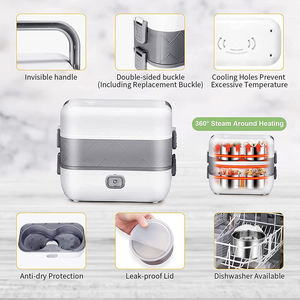 Fiambrera eléctrica portátil de calentamiento rápido, autocalentamiento eléctrico a prueba de fugas, contenedor calentador de alimentos Bento, fiambrera eléctrica - Product Image 2