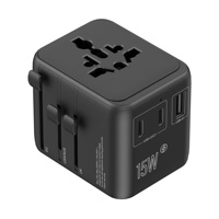 Adaptateur de voyage universel Worldplug 15W, 3 prises AC, prise US, UK, AU, EU, chargeur mural USB multifonctionnel, adaptateur mondial