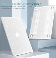 Coque rigide en plastique brillant à paillettes transparentes pour MacBook Air 13.6 pouces 2025 2022 A3113 A2681 A3240 M4