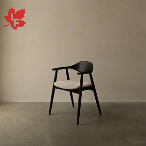 Chaise de salle à manger en bois massif durable de style nordique simple, avec revêtement en tissu, <span class=keywords><strong>fauteuil</strong></span> de salle à manger <span class=keywords><strong>vintage</strong></span> peint en <span class=keywords><strong>noir</strong></span> - Product Image 6