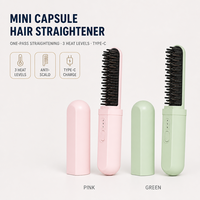 Sisir Pelurus Rambut Tanpa Kabel PT100 34W 3.7V 2200mAh Tipe C Pelurus dan Pengeriting dengan Penutup Debu untuk Perjalanan Asrama Logo Kustom