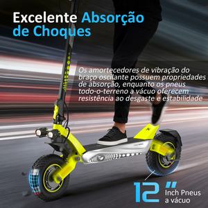 <span class=keywords><strong>Trottinette</strong></span> <span class=keywords><strong>électrique</strong></span> T8Max, entrepôt Brésil, double moteur 2000W, 20Ah, pneus tout-terrain 12 pouces, double suspension, pliable, phare LED - Product Image 4