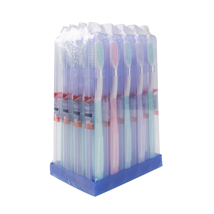 Alta qualidade escova de cerdas macias para limpeza oral com várias cores disponíveis escova adulta