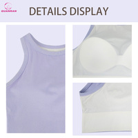 Soutien-gorge de sport de qualité supérieure à maintien élevé pour femme, débardeur de yoga côtelé OEM, coupe courte, extensible dans quatre directions