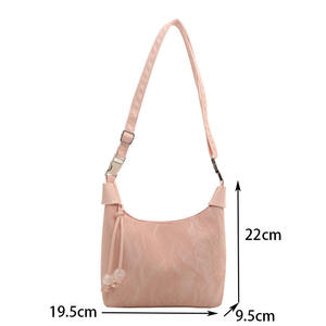 กระเป๋าถือสไตล์จีนแบบใหม่ กระเป๋าสะพายข้างลำลองสำหรับผู้หญิง กระเป๋าสะพายไหล่บุโพลีเอสเตอร์ - Product Image 5