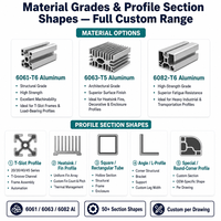 Pièces de profilés en aluminium extrudé sur mesure, usinage secondaire CNC, dissipateur thermique à rainure en T, tube carré, découpe, perçage, fraisage, taraudage, aluminium OEM