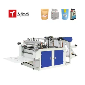 TIANYUE China 380 V/220 V y automatische Hochgeschwindigkeits-Kunststoffbeutel-Produktionslinie quadratischer Boden Reißverschluss Opp-Kunststoffbeutelherstellungsmaschine