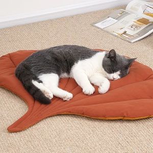 Herbst und Winter verdickte Blattform Pet Mat Atmungsaktive Baumwoll gewebe Cat Kennel Mat mit festem Tier muster Faser material - Product Image 5