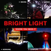 Lampe frontale LED rechargeable, lampe frontale lumineuse avec 7 modes et lumière blanche et rouge, lampe frontale étanche pour le camping en plein air