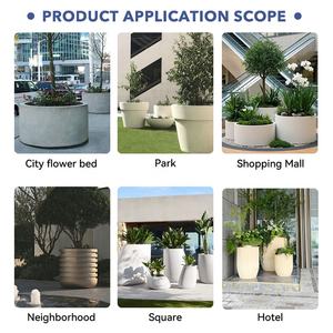 Vasi da Esterno in Cemento Resistenti alle Intemperie, Design Rotondo Liscio, Disponibili in Diverse Dimensioni per Patio e Giardino - Product Image 3