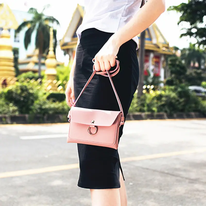 Lady style PU leather women designers handbags purse small shoulder bag for cellphone key sling bag