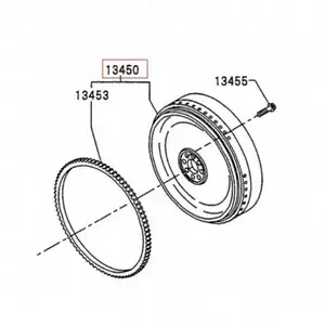 VH13450E0120 SK200-8 Digger J05E Engine FLYWHEEL Assy