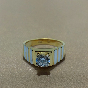 Elegant 22K Gold Diamond <b>Ring</b> with Classic Wide Band Design Stylish Designer Finger <b>Ring</b> for <b>Men</b> Luxury Jewellery for Daily Wear - Product Image 3