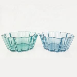 280ml Transparent High Borosilicate <strong>Glass</strong> <strong>Ramekin</strong> Bowl Customized Sprayed Color and Logo <strong>Glass</strong> Baking Cup with Flower Rim - Product Image 1