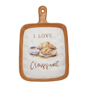 Assiette de service <span class=keywords><strong>en</strong></span> céramique <span class=keywords><strong>en</strong></span> forme de pain I Love Croissant avec poignée - Product Image 1