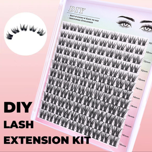 Cils en faux vison faits à la main sans poids, vente en gros, pré-mappés, coupés, cils en grappes DIY, cils vaporeux, fournisseur de cils à marque privée - Product Image 3