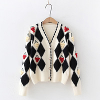 Cardigan tricoté à la main modeste pour femmes Design de pull brodé au crochet pour les chandails faits à la main pour dames d'hiver