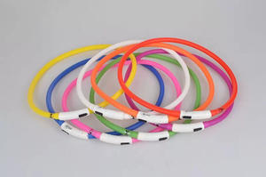 XLC 창의적인 애완동물 발광 USB 충전식 플라스틱 개 목걸이 LED 라이트 비즈 플래시 조절 가능 디왈리 - Product Image 6