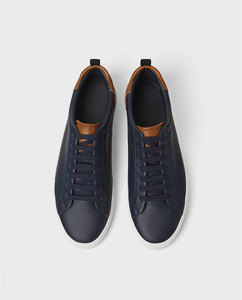 Zapatillas Deportivas Casuales de Moda para Hombre, de Cuero Transpirable Negro con Logotipo Personalizado - Product Image 3