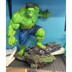 装飾用有名スーパーヒーロー映画アクションフィギュア筋肉質男性ファイバーグラス等身大ハルク像樹脂彫刻アクションフィギュア - Product Image 3
