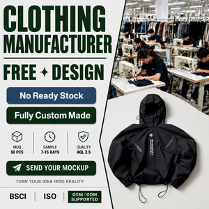 Fabricant de vêtements, veste technique surdimensionnée en nylon de haute qualité, à capuche, avec poignets en velcro, fermeture éclair imperméable, vestes pour hommes - Product Image 1
