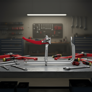 Pince en acier trempé Fervi pour mécaniciens, outil de maintien robuste pour établi métallique de 100 mm - Product Image 3