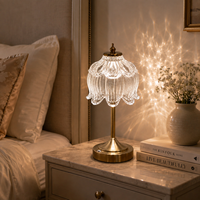 Lampe de table sans fil vintage décorative en cristal, rechargeable, à commande tactile, à intensité variable, LED, veilleuse en verre pour café, bar, hôtel