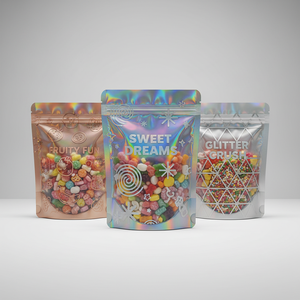 Bolsa <span class=keywords><strong>de</strong></span> plástico resellable con cierre zip y barrera <span class=keywords><strong>de</strong></span> oxígeno para barritas <span class=keywords><strong>de</strong></span> chocolate y caramelo artesanal, 8 oz, <span class=keywords><strong>de</strong></span> calidad alimentaria, tipo stand-up - Product Image 1