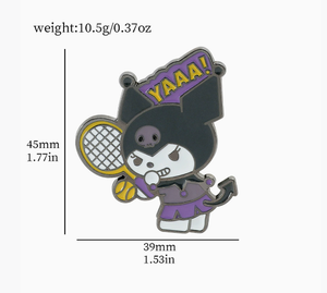 เข็มกลัดเคลือบรูปสัตว์ขนาดใหญ่พร้อมห่วงโซ่หมุดโลหะลายการ์ตูนเคลือบรูปเด็กสาวของขวัญมิตรภาพของขวัญ - Product Image 2