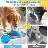 Gamelle 2-en-1 pour animaux de compagnie : Distributeur de nourriture lente et tapis à lécher, avec ventouse antidérapante, balle interactive roulante, durable, portable, pour liquides et friandises épaisses, pour chiens et chats