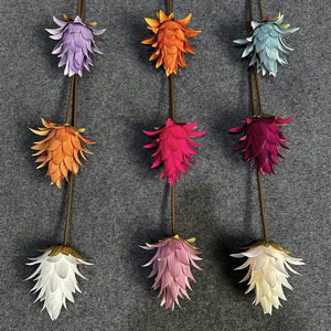 Fleurs d'ananas artificielles en soie, décoration de mariage, arrangement floral haut de gamme, 10 couleurs disponibles - Product Image 2