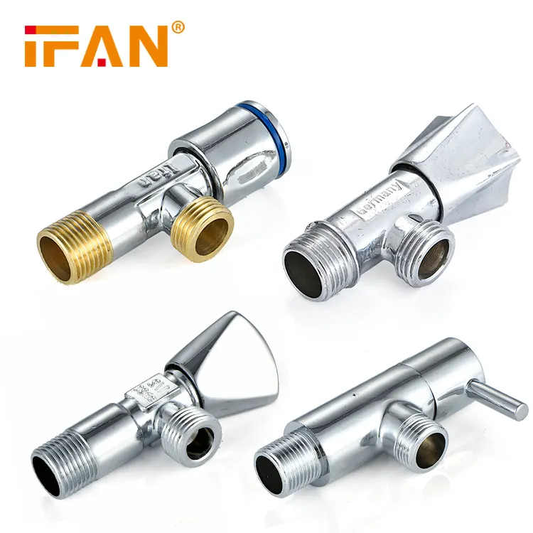 IFAN OEM Commercial Price 90 Degree 2 Way Brass 1/2" Shower Water Stop Angle Valve