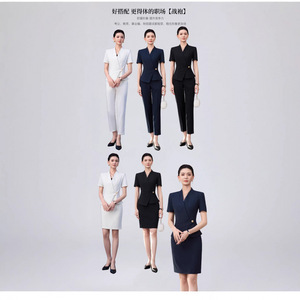 Navy Blue Women's Suit Set Three-Quarter Sleeve Professional Workwear Business Commute Interview Uniform Summer 2026 - Product Image 2