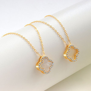 Venta caliente personalizado 925 plata esterlina trébol de cuatro hojas madre de perla ágata cadena colgante collar regalo joyería para mujeres - Product Image 3