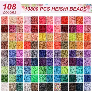 <b>Polymer</b> Clay Heishi Beads 10800 Pcs 108 Colors DIY Jewelry Making Supplies Bracelet Crafting Material - Product Image 1