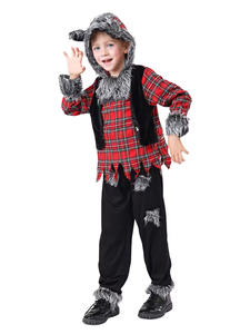 ชุดเครื่องแต่งกายเกมมนุษย์หมาป่าที่สมจริงผ้ากำมะหยี่น่ารักสำหรับเด็กผู้ชายออกใหม่พร้อมกางเกงและเสื้อสำหรับเด็ก - Product Image 2