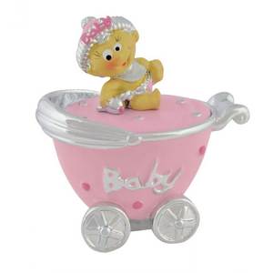 Poussette rose décorative pour bébés et enfants - Product Image 1