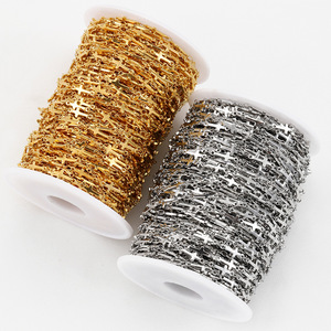 Wholesale 18K Gold PVD Stainless Steel Cross <strong>Chain</strong> Anti Tarnish Color Preserving <strong>Titanium</strong> Steel <strong>Chain</strong> DIY Jewelry Accessories - Product Image 2
