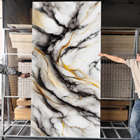 Panneau mural SPC en gros, panneau mural en PVC effet marbre, plaque décorative imperméable anti-UV pour murs intérieurs d'hôtels et de bureaux